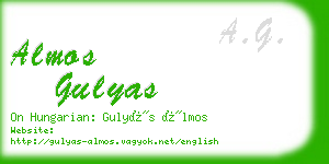 almos gulyas business card